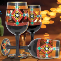 95 and Sunny Hand Painted Stemware